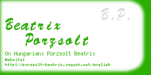 beatrix porzsolt business card